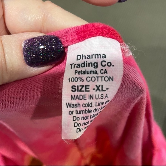 Fabulous tie dye shortsleeve dress pride gravity dye in rainbow colors XL - Picture 6 of 7